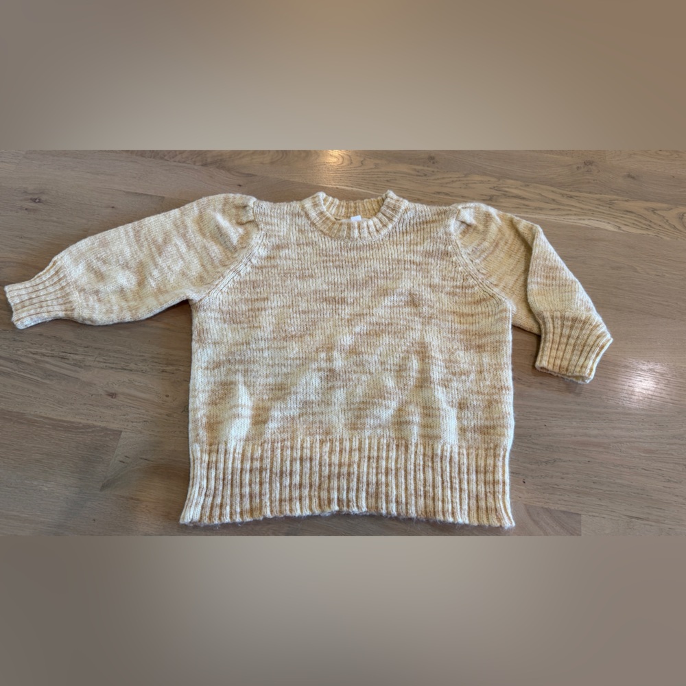 Popsugar short puff sleeve sweater yellow size large